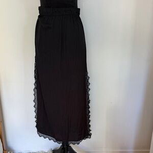 Free People Black Maxi Skirt with Lace Detail